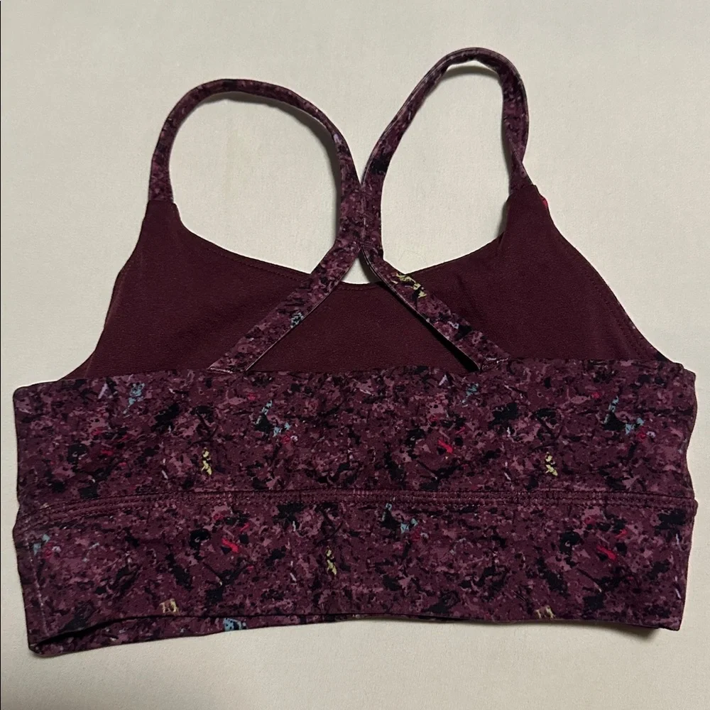 Reebok Maroon and Multicolor Sports Bra